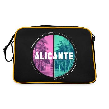 Alicante Espagne Ville Skyline Accueil Amour - Sac Retro - noir/or - Dos