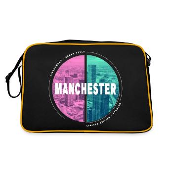Manchester Angleterre UK City Skyline Accueil Amour - Sac Retro - noir/or - Dos