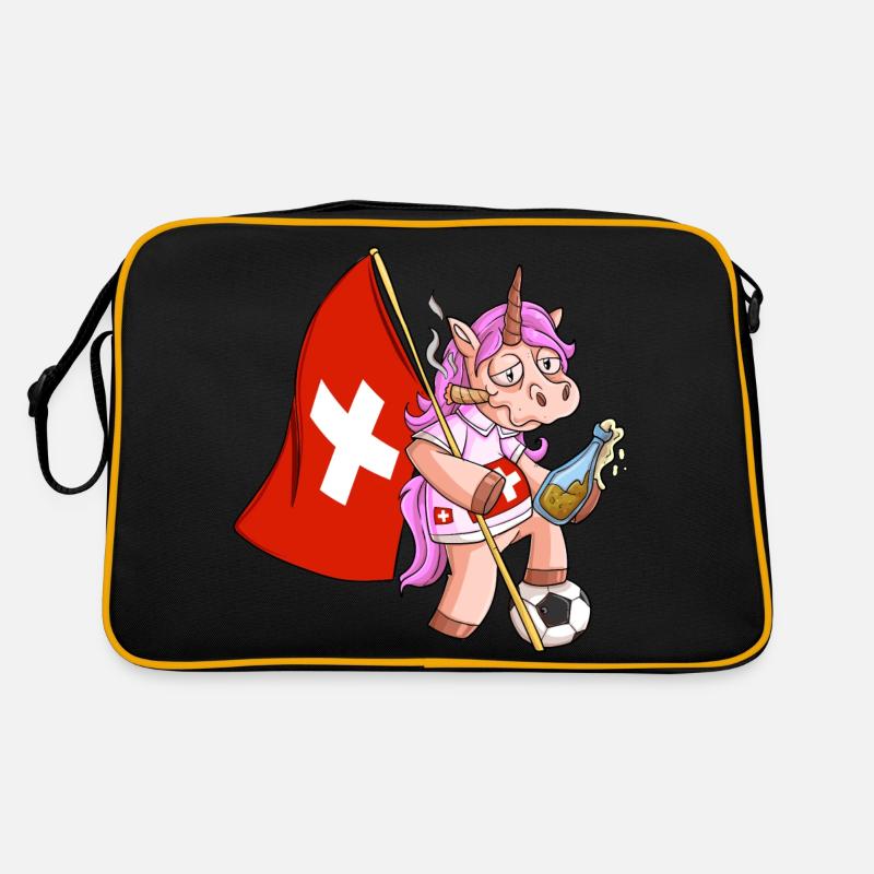 Schweizer Party Einhorn Retro Tasche