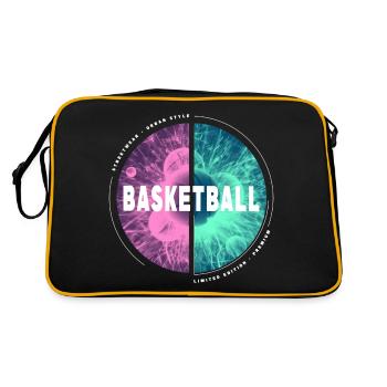 Basketball Basketballer Dunking Sport Vintage - Retro Tasche - Schwarz/Gold - Hinten