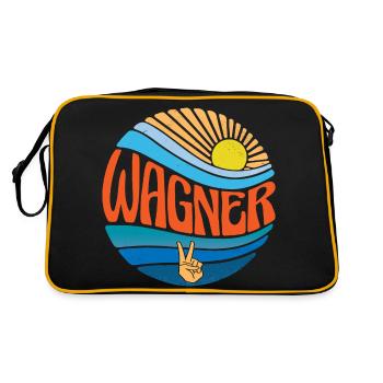 Wagner Shirt Vintage Sunset Wagner Groovy Tie Dye - Retro Bag - black/gold - Back