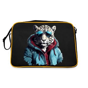 Street Style Snow Leopard | Leopard Lovers - Retro Bag - black/gold - Back