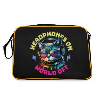 Casque de chat Casque de musique allumé World Off - Sac Retro - noir/or - Dos