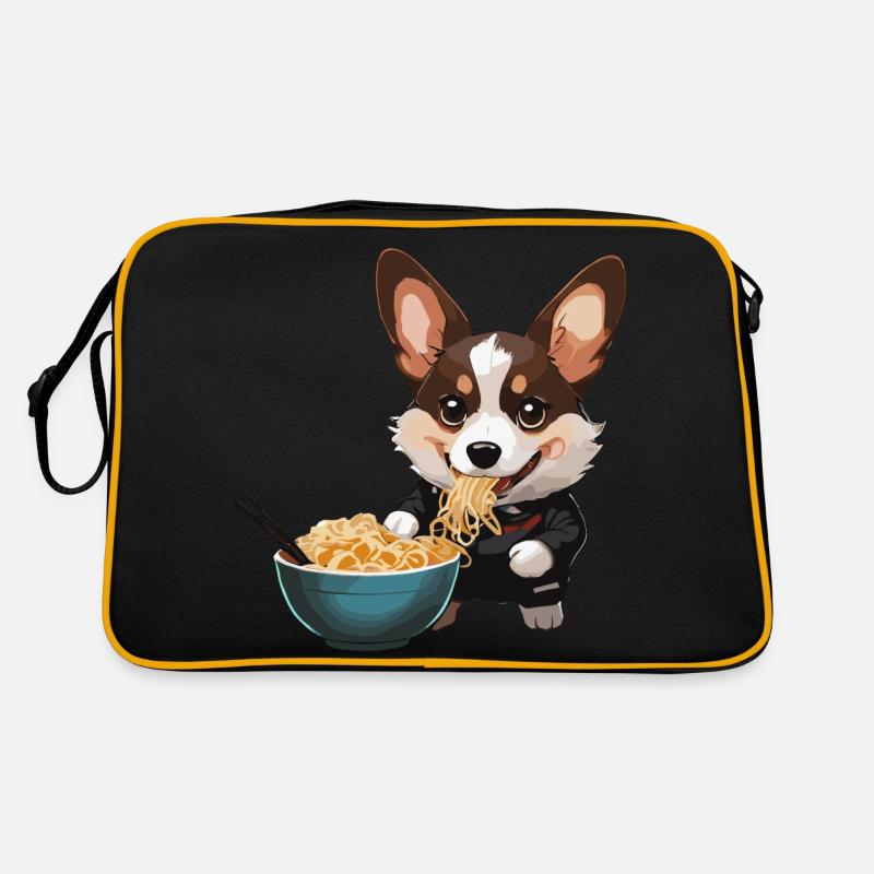 Corgi qui mange des ramens #2 Sac Retro