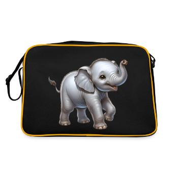 Conception d’éléphant mignon (bébé éléphant) - Sac Retro - noir/or - Dos