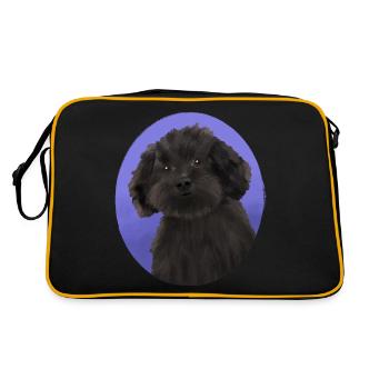 Chien Noir Petit Caniche - Sac Retro - noir/or - Dos