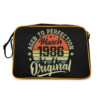 Retro March 1986 Gift March 1986 Born March 1986 - Retro Bag - black/gold - Back