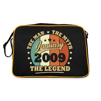 Janvier 2009, 14 Ans Anniversaire garçons et fille - Sac Retro - noir/or - Dos