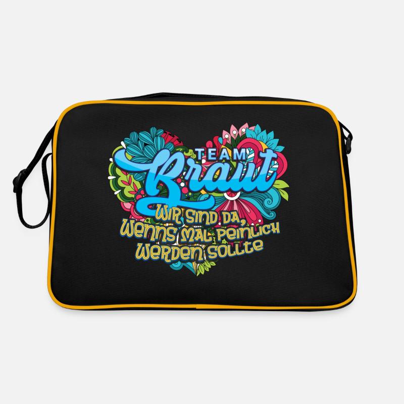 Team Braut Wir sind da JGA Party Retro Tasche