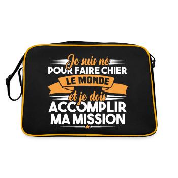 Je suis né pour faire chier le monde - Sac Retro - noir/or - Dos