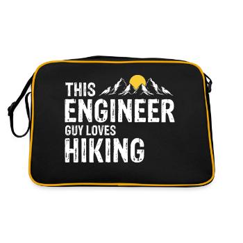 This Engineer Guy Loves Hiking Cool Vintage - Retro Tasche - Schwarz/Gold - Hinten