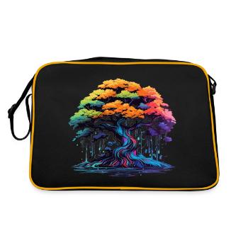 Colorful bonsai tree - Retro Bag - black/gold - Back