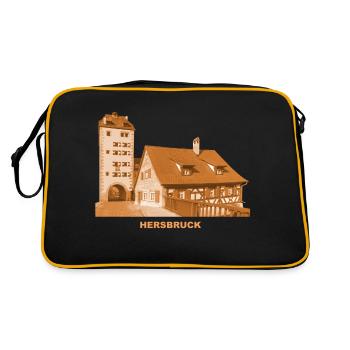 Hersbruck, Water Gate, Moyenne-Franconie, Nuremberg, Bavière - Sac Retro - noir/or - Dos