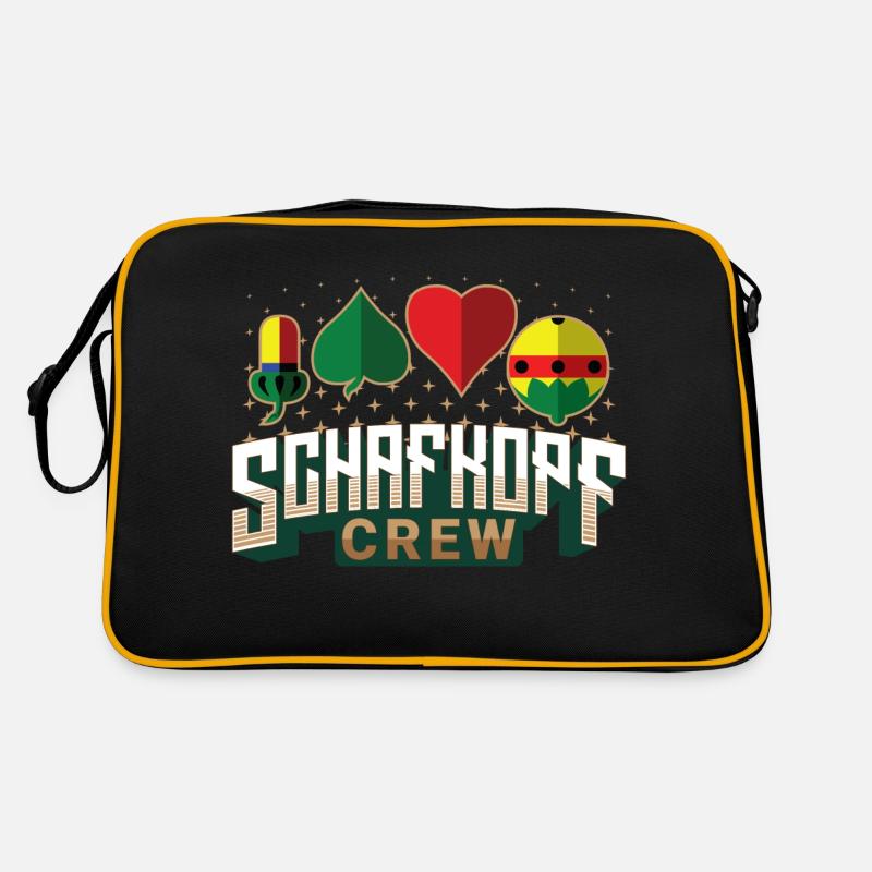 Schafkopf Crew - Retro Tasche - Schwarz/Gold