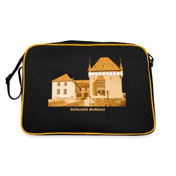 Burgau, château entouré de douves, Düren, Rhénanie-du-Nord-Westphalie - Sac Retro - noir/or - Dos