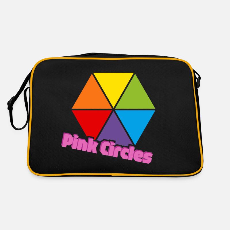 Colorful Triangles Pink Circles Retro Bag