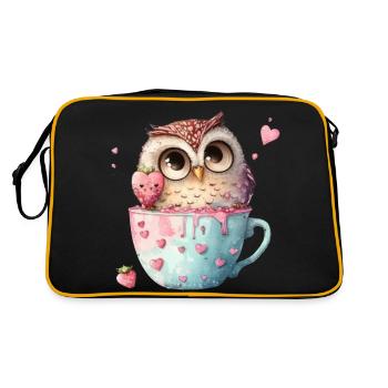 Owl Owls - Retro Bag - black/gold - Back