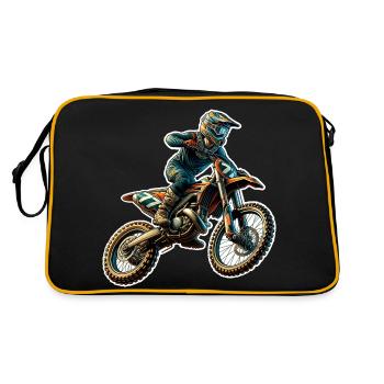 Motocross - Retro Tasche - Schwarz/Gold - Hinten