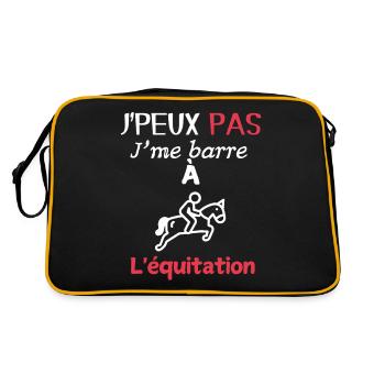 Horse Riding Fan – I'm Riding - Retro Tasche - Schwarz/Gold - Hinten
