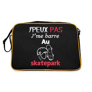Humour Skate – I'm going to the skatepark - Retro Bag - black/gold - Back