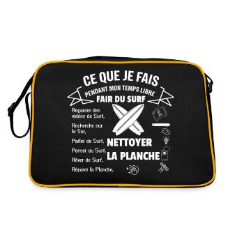 What I do in my free time: Surfing - Retro Bag - black/gold - Back