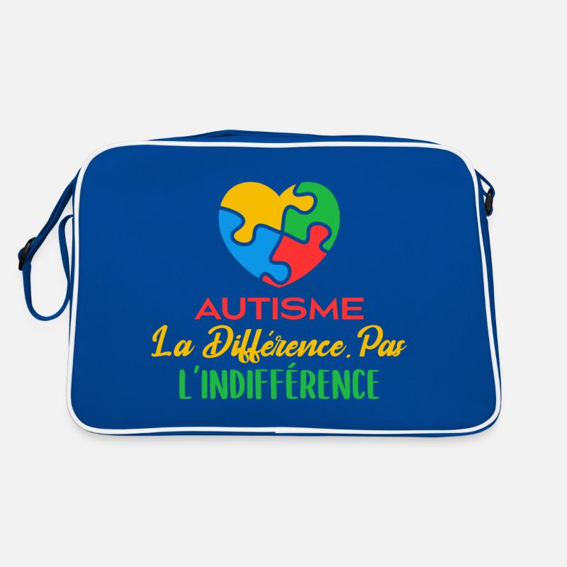 Avril Bleu Autisme Différence Pas Indifférence Sac Retro