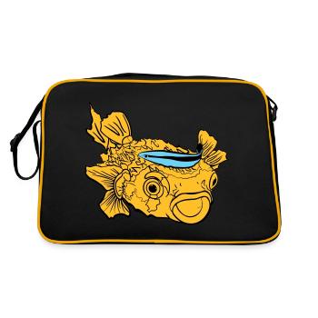 Hedgehog Fish Puffer Fish Cleaner Wrasse - Retro Bag - black/gold - Back
