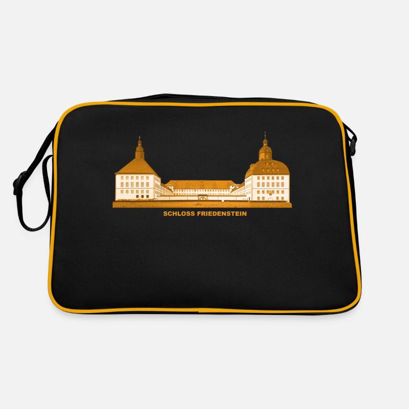 Friedenstein Schloss Gotha - Retro Tasche - Schwarz/Gold