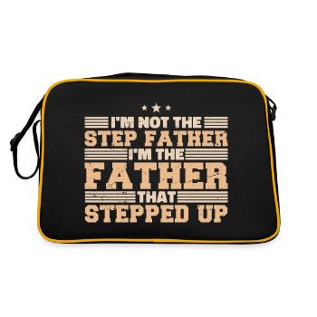 Stolzer Vater Tochter Vater Sohn Geschenk Snark - Retro Tasche - Schwarz/Gold - Hinten