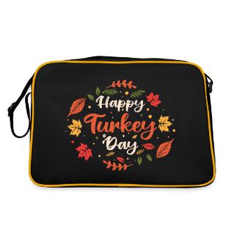 Happy Turkey Day | Thanksgiving - Sac Retro - noir/or - Dos