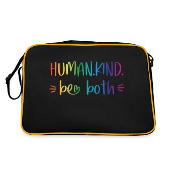Human Kind - be both - Retro Tasche - Schwarz/Gold - Hinten
