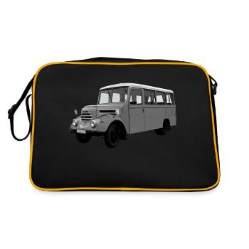 Bus Garant Robur Zittau DDR Oldtimer Ostalgie - Retro Tasche - Schwarz/Gold - Hinten