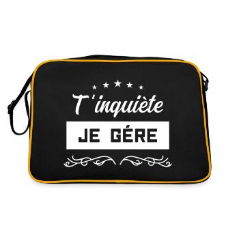 T’inquiète je gère - Sac Retro - noir/or - Dos