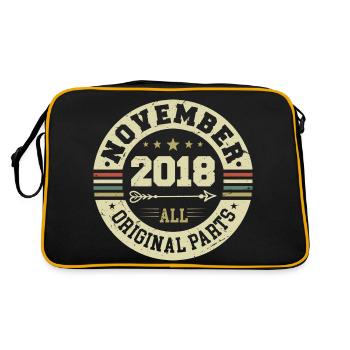 Vintage November 2018 - Geburtstag November 2018 - Retro Tasche - Schwarz/Gold - Hinten