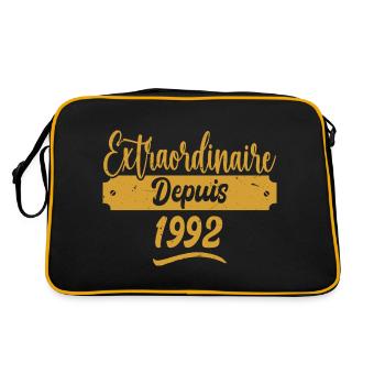 Extraordinaire Depuis 1992 | Cadeau Anniversaire - Sac Retro - noir/or - Dos
