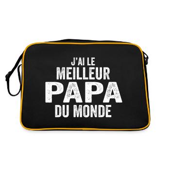 J'ai Le Meilleur Papa Du Monde | Meilleur Papa - Sac Retro - noir/or - Dos