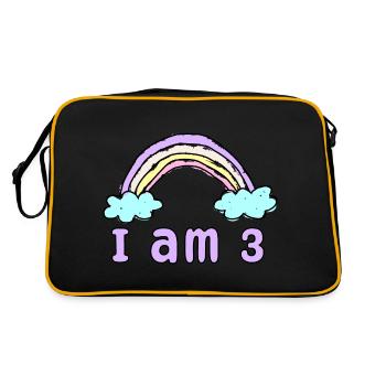 Gift 3 years Birthday I am 3 years old - Retro Bag - black/gold - Back