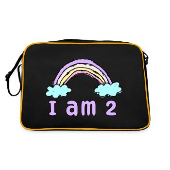 Gift 2 years Birthday I am 2 years old - Retro Bag - black/gold - Back