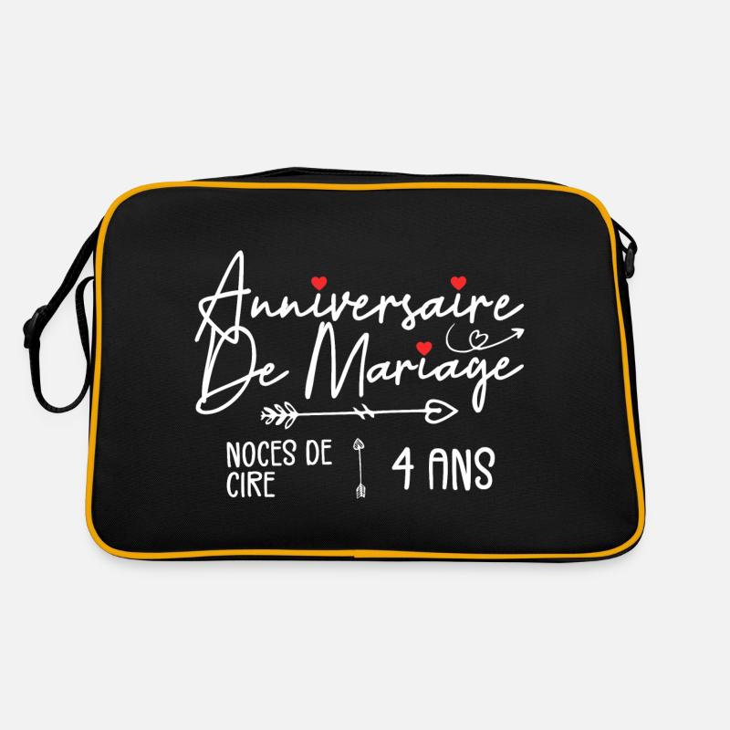Anniversaire de mariage 4ans - Noce de Cire 4 ans Sac Retro