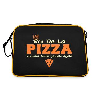 Roi de la pizza | cadeau drôle pizzaiolo - Sac Retro - noir/or - Dos