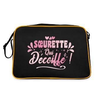 Best Sister Who Haircuts Gift Idea Sister - Retro Bag - black/gold - Back