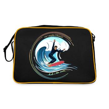 Surfing Hawaiian - Retro Bag - black/gold - Back