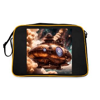 Steampunk Coffee Bean Airship - Retro Bag - black/gold - Back