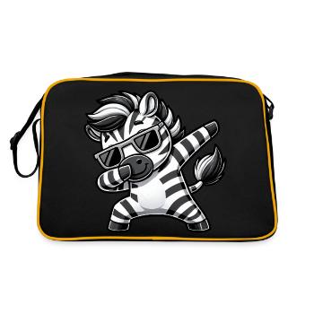 Cool Zebra Dab Dessin animé avec des lunettes de soleil - Sac Retro - noir/or - Dos