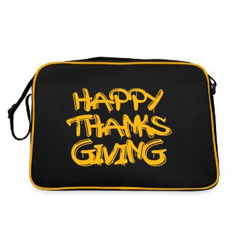 Happy Thanks Giving - Retro Bag - black/gold - Back