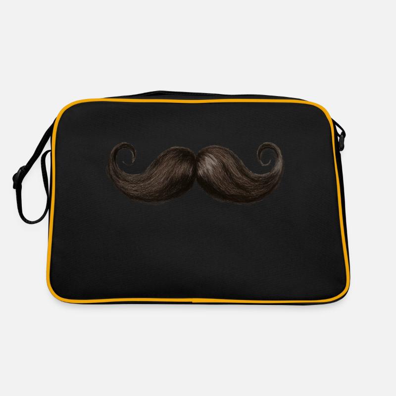 Vintage Moustache - Sac Retro - noir/or