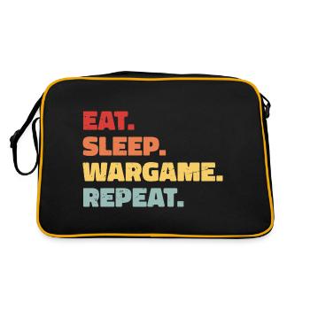 Eat Sleep Wargame Wiederholung - Retro Tasche - Schwarz/Gold - Hinten