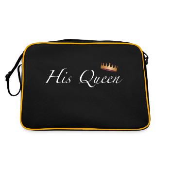 His Queen - Retro Tasche - Schwarz/Gold - Hinten
