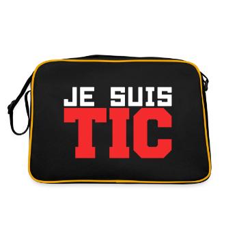 Je Suis TIC -TIC et TAC- TIC TAC Duo Drôle Cadeau - Sac Retro - noir/or - Dos