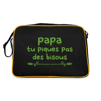 papa tu piques pas des bisous - Sac Retro - noir/or - Dos